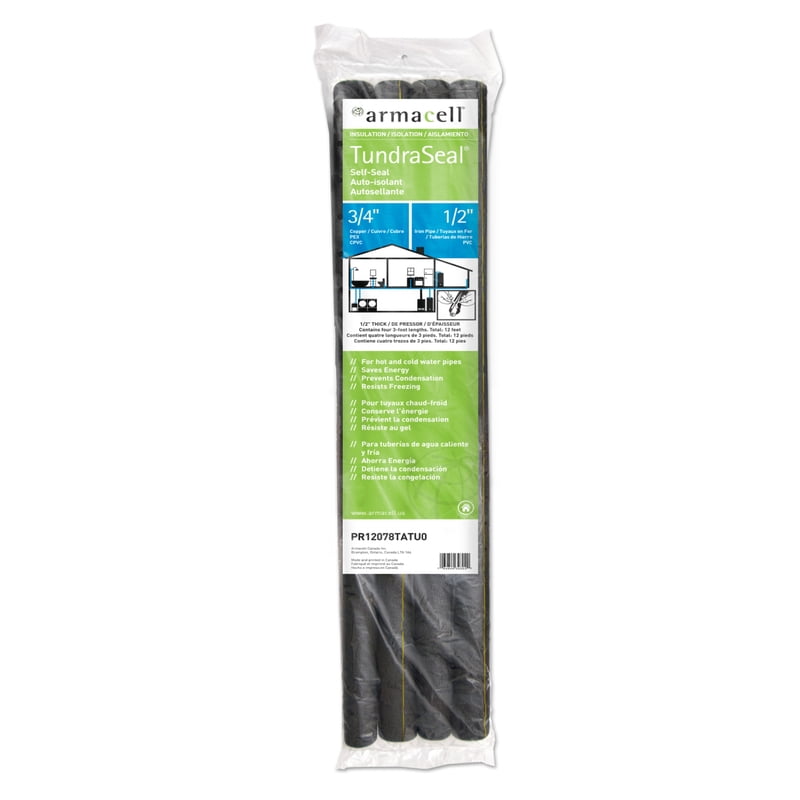 Armacell TundraSeal Self Sealing 3/4 in. x 3 ft. L Polyethylene Foam Pipe Insulation Walmart