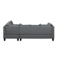 thumbnail image 5 of ASINMAK L Shaped Sectional Sofa, Fabric Upholstered with Chaise and Ottoman, Black, 5 of 9