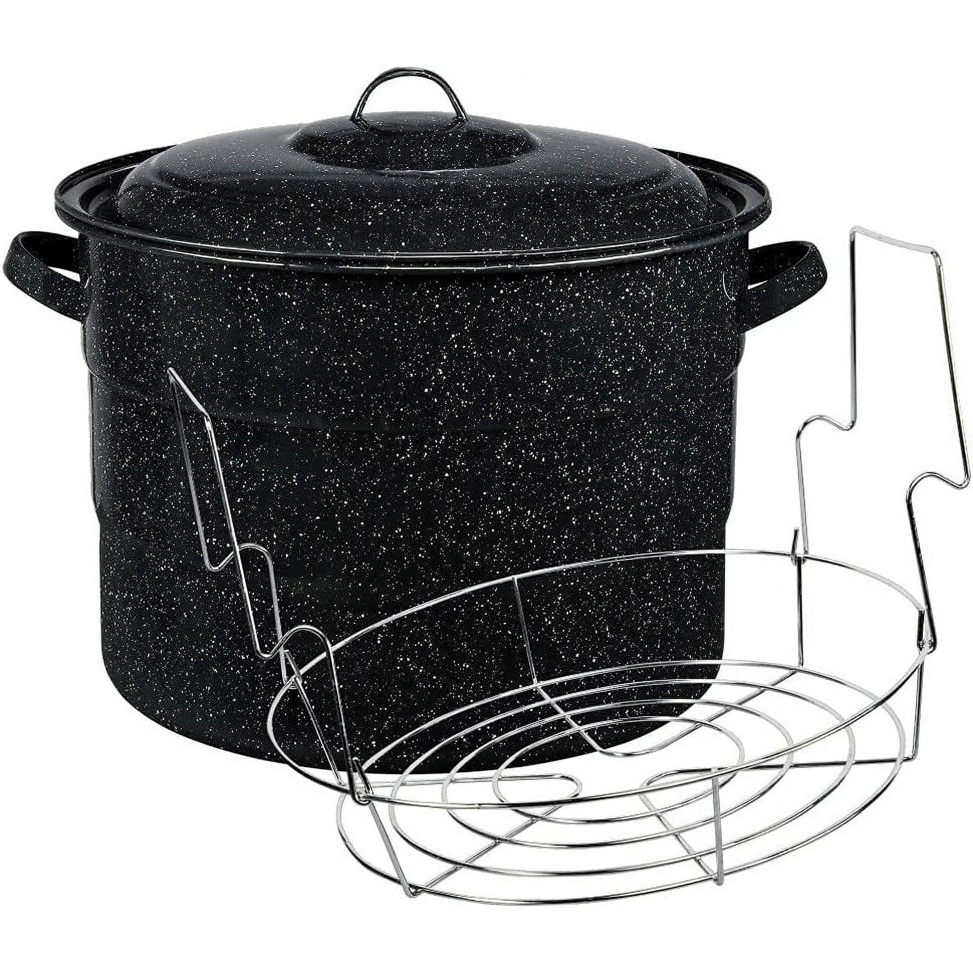 Granite Ware 21.5 Quart Water Bath Canner with Rack for Jam, Salsa and Pickles