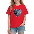thumbnail image 2 of hengsof T-Shirt d'Été Imprimé Amour pour Enfants Manches Courtes Col Rond T-Shirt Graphique, 2 of 3