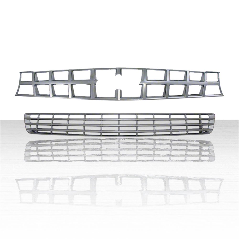 2pc Upper and Lower Chrome ABS Grille Overlay for 20102013 Chevy