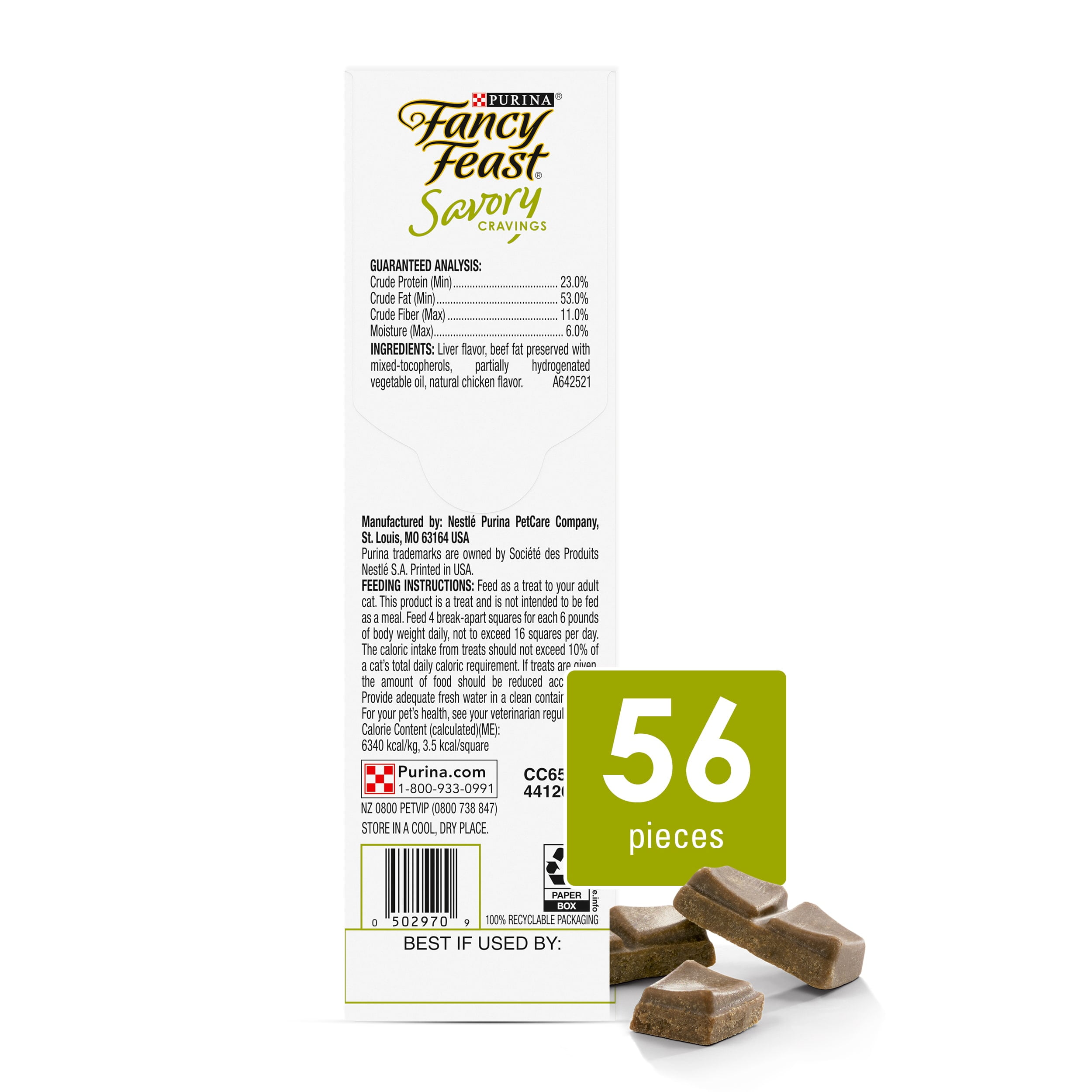 (6 pack) Purina Fancy Feast Savory Cravings, Soft Cat Treats, Chicken, 1 oz Box