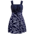 thumbnail image 3 of Wantdo Women's Plus Size Swim Dress Printed Swimsuit One Piece Swimwear Ruffled Swimdress Porcelain 22/24 Plus, 3 of 9