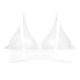 thumbnail image 7 of Bikini Top for Women Solid Color V Neck Push Up Padded Swimsuit Adjustable Strap Style Swim Tops Only(White-2,L), 7 of 7