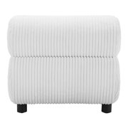 Rahat Accent Chair White Accent Chair, Modern Style, Velveteen strips corduroy fabric, Rubberwood, Indoor Living