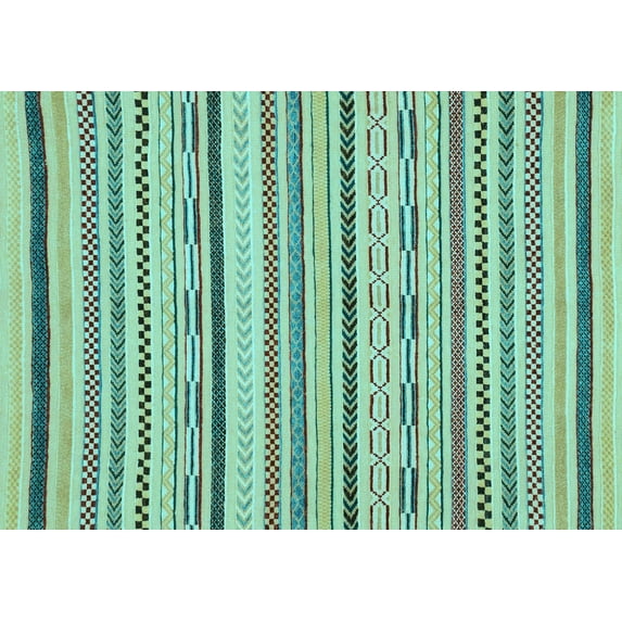 Ahgly Company Indoor Rectangle Abstract Light Blue Modern Area Rugs, 3' x 5'