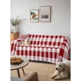thumbnail image 6 of Farmhouse Buffalo Plaid Couch Cover for Dogs, Red White Checkered Washable Sofa Covers Slipcover for Pets Dogs Futon Cover, Couch Recliner Covers, Oversized Chair Slipcover 71"x91", 6 of 9