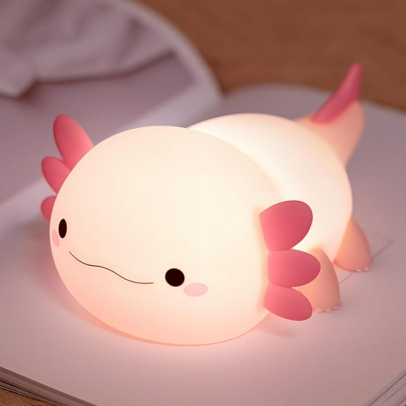 MYKOMI Axolotl Gifts, Cute Axolotl Night Light for Kids, Animal Silicone Nursery Night Lamp, Cute Room Decor Night Light for Kids Girls Boys Birthday Christmas Gifts