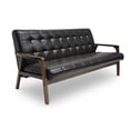 thumbnail image 3 of Baxton Studio Mid Century Faux Leather Sofa, Kids, Brown, 3 of 4