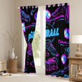 thumbnail image 3 of Homewish Neon Baseball Shose Blackout Curtains Set of 2 (52x84 Each) for Boys, Black Fuchsia Window Curtains, Modern Sports Theme Curtains and Drapes, Blackout Curtains Room Decor, 3 of 6
