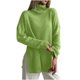 thumbnail image 2 of Suéter de cuello alto para mujer, de manga larga, suelto, de color sólido, con cuello alto, suéter de punto, suéter para mujer, 2 of 6