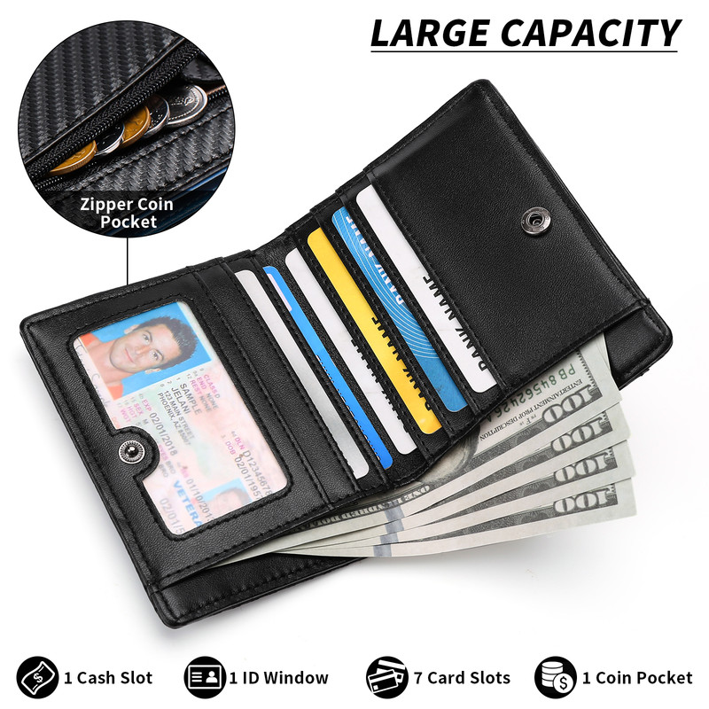 GAEKEAO Mens Slim Bifold Wallet RFID Blocking photo 4