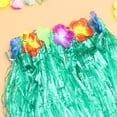thumbnail image 4 of Conjunto de falda de estilo hawaiano, pulseras de tocado de flores de simulación, guirnalda colgante, accesorios para disfraces de fiesta (verde), 4 of 5
