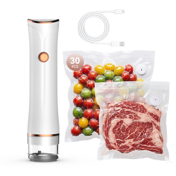 Compact Vacuum Sealer for Food (Vacuum Sealer   30 Reusable Vacuum Bags)