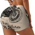 thumbnail image 1 of Balery Let The Adventure Begin Pantalones cortos de entrenamiento estampados para mujer, sin costuras, ajustados, para gimnasio, yoga, correr, deportes, ejercicio activo, fitness.-X-Large, 1 of 8