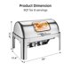 thumbnail image 2 of Juego de buffet con bandeja visible de 9 cuartos, calentador de alimentos de acero inoxidable con tapa enrollable, servidor comercial para catering, bandeja tamaño completo, 2 of 7