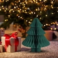 thumbnail image 2 of (Clearance) pdqouc Paper Christmas Tree 3D Honeycomb Centerpiece Xmas Paper Tree Decoration Green Red Neutral Color Honeycomb Tree Table Decor for Table Mantel Fireplace Party Holiday Decor, 2 of 4