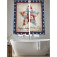 thumbnail image 5 of Happy Independence Day Sheer Curtains 2 Panels Set U. S. Flag Watercolor Flowers Letter Print Sheer Window Curtains Light Filtering Rod Pocket Voile Drapes for Bedroom Living Room 52"x63", 5 of 9