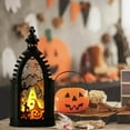 thumbnail image 3 of Halloween Lanterns Battery Operated Vintage Style with Flickering Light 4 Designs Pumpkin Skull Ghost Witch for Indoor Outdoor Party Decorations Spooky Fall Festival Home Decor, 3 of 3
