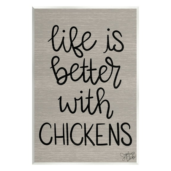 Stupell Life Better With Chickens Farmhouse Inspirational Painting Wall Plaque Unframed Art Print Wall Art