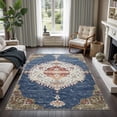 thumbnail image 6 of GLN Rugs Anatolium - Indoor, Machine Washable Area Rug 3'x5' Turkish Blue Home Carpet, 6 of 8