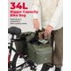 thumbnail image 2 of Alforjas para bicicleta KEMIMOTO, 34 L, impermeables y con funda para lluvia, color verde, 2 of 8