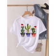 thumbnail image 1 of Camiseta de manga corta con estampado de árbol para mujer, blusa bonita de los años 90, ropa de Navidad, camiseta estampada, 1 of 5