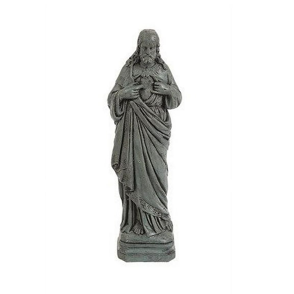 Solid Rock Stoneworks Jesus Statue 17" Tall 4" Base Indigo Color