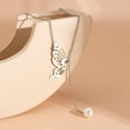 thumbnail image 3 of HAHDAXIA Collier Lariat pour Femmes Collier Délicat en Or en Forme de Y avec Perles Collier Papillon Ajustable Collier à Retombée Arrière Bijou Tendance Cadeau pour Mariage, 3 of 6