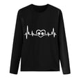 thumbnail image 3 of DDAPJ pyju Long Sleeve T-shirt for Women Dog Paw Heart Print Pullover Tops Teen Girls Cute Graphic Tees Loose Casual Round Neck Raglan Top Valentine's Day Fashion Gift Ideas Black L, 3 of 5