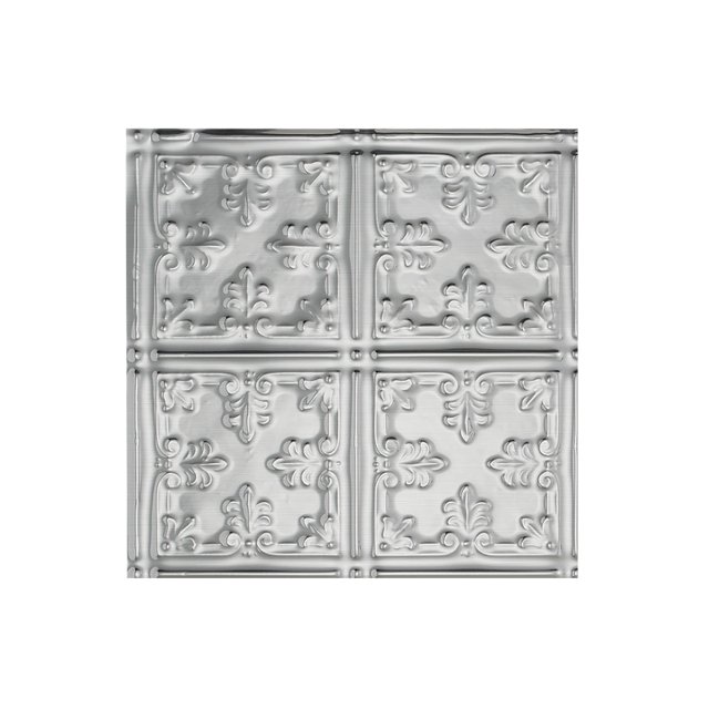 Fasade Easy Installation Traditional 10 Brushed Aluminum Glue Up Ceiling Tile/ Ceiling Panel (12" X 12" Sample)