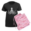 thumbnail image 5 of CafePress - Vintage Octopus Wooden Block Print Pajamas - Women's Short Sleeve Print T-Shirt and Pants Dark Cotton Pajama Set, 5 of 7