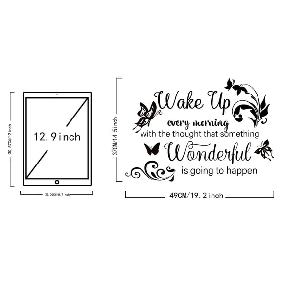 1pc PVC Wall Stickers for Home Living Room Bedroom Decoration Butterfly Pattern Black 370x490mm