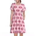 thumbnail image 1 of Disketp Pig Nose para Vestido de Manga Corta para Mujeres, Vestidos de Verano para Mujeres, Casual y Holgado para la Playa, 1 of 6