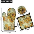 thumbnail image 6 of Sunflower Kitchen Oven Mitt and Pot Holder Sets 2 Pcs for Baking, Cooking and Grilling, Heat Resistant Up To 392 °F, 6 of 7
