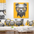 thumbnail image 4 of Designart Funny Bear with Formal Glasses - Contemporary Animal Throw Pillow - 18x18, 4 of 5