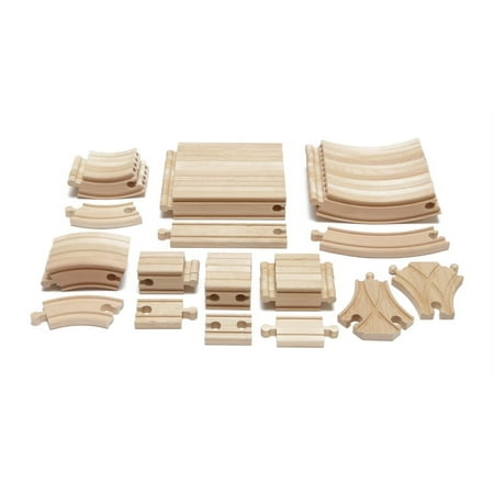 UPC: 0647069386272 | Maxim Enterprise 54 Piece Expansion Wooden Train Track Pack – Everything to Upgrade & Expand with Straight & Curved Track. Quality Hardwood Child Safe