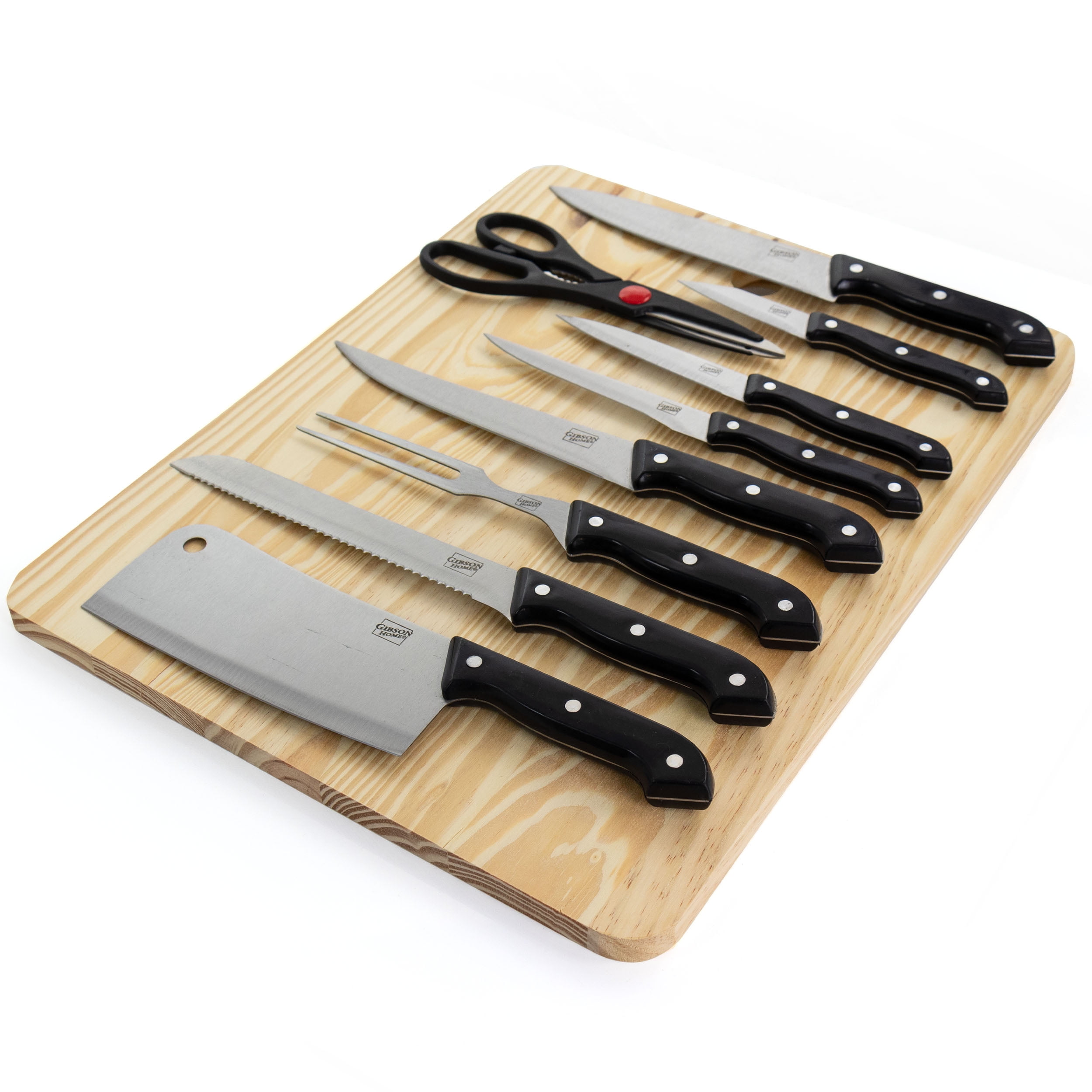 Gibson Home Wildcraft 15 Piece Black Cutlery Set with Cutting