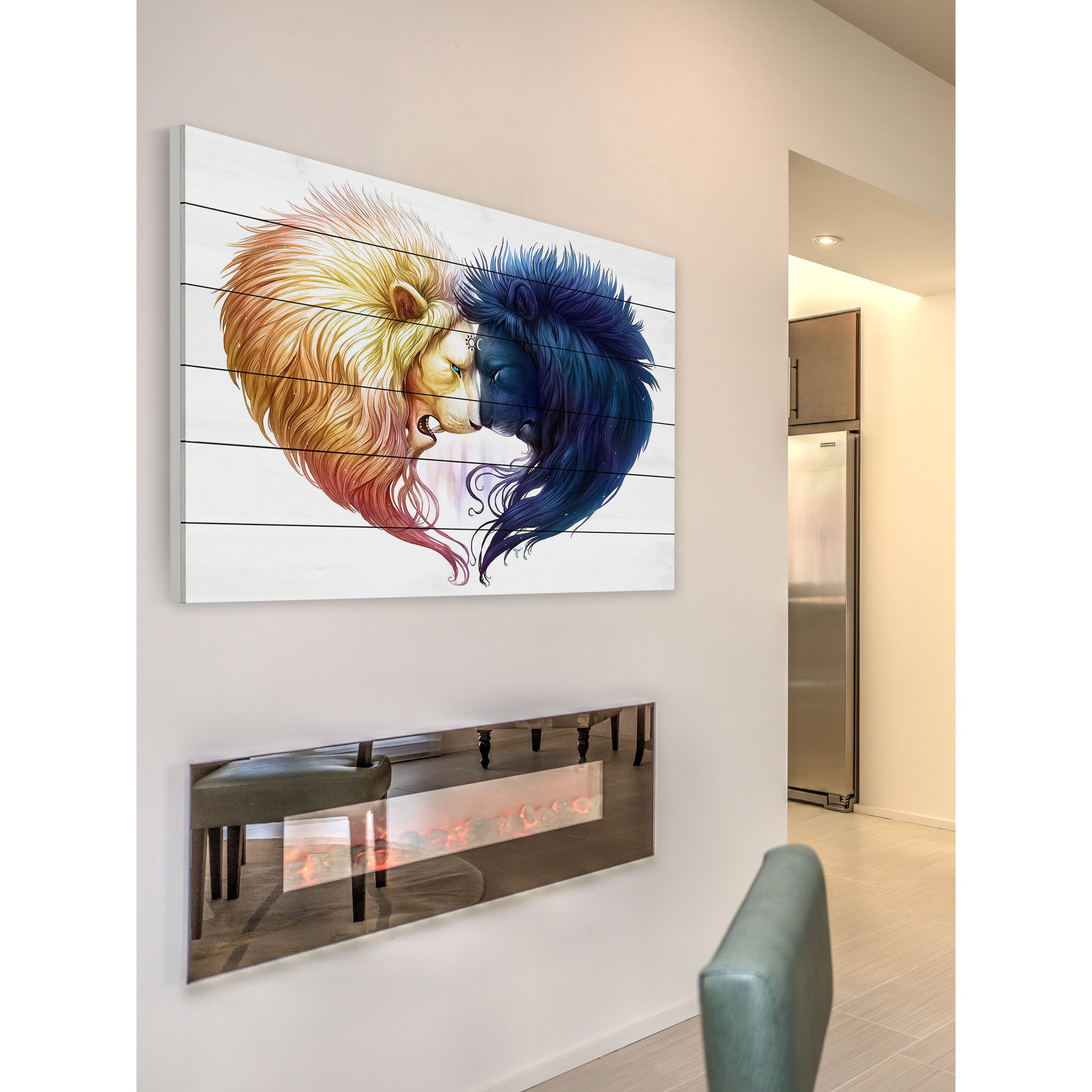 Marmont Hill "Day and Night" Painting Print on White Wood