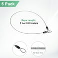 thumbnail image 3 of Uxcell 5-Pack Candado de Cable de Seguridad, 3FT 4mm Recubierto de Acero Inoxidable Candado de Equipaje Cuerda Resistente a Cortes Cable de Acero Trenzado [Transparente], 3 of 6