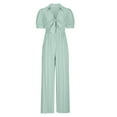 thumbnail image 6 of Women's Dressy Jumpsuits Fashionable Women's Casual Solid Color Short Sleeved Tie Loose Jumpsuit,Jumpsuit Womens Pants Casual Dress Pants Women, 6 of 6
