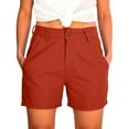 thumbnail image 3 of Women Solid Color Casual Suit Short Pants With Pockets Business Casual Outfits Everyday Shorts Loose Elasticity Summer Fashion Clothing Going Out, 3 of 7
