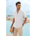 thumbnail image 3 of Camisa De Lino Hombre Caballero Moda Casual Italia, 3 of 8