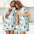 thumbnail image 4 of Honeii Duck Animals Farm Print Women's Loose Short Sleeve Nightgown, Soft Cotton Sleepwear, Comfy Loose Fit Pajama Dress for Sleep and Lounge, 4 of 6