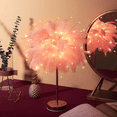 thumbnail image 1 of Cadena de luces LED pequeñas intermitentes con forma de corazón y plumas para niña, lámpara de mesa para habitación, decoración de dormitorio, luz de estrella, 1 of 5