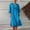 Blue, variant on SMihono Summer Cotton Linen Shirt Dress for Women Solid V Neck Short Sleeve Button Dresses Plus Size Loose Side Split Dress Army Green XL