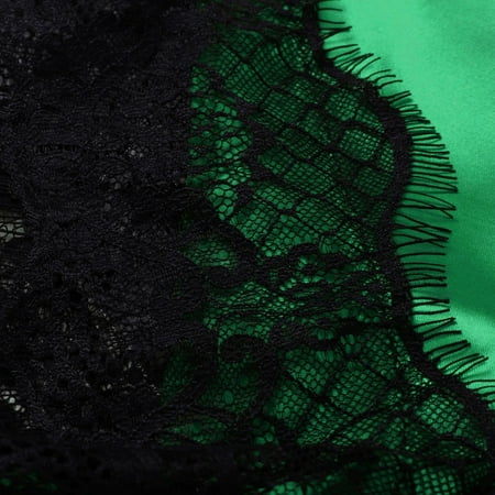HYSYSB Nightgowns for Women balconette Bras for Women nighty for Women spaghetti Strap Nightgown pajamas Satin Silk Bow Underwear Lingerie Sleepwear Nightdress Satin chemise for Women Green M