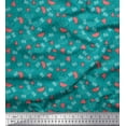 thumbnail image 1 of Soimoi Green Cotton Voile Fabric Zig Zag,Insect & Watermelon Fruits Print Fabric by The Yard 56 Inch Wide, 1 of 1