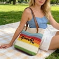 thumbnail image 4 of Beach Tote Bag for Women, Large Woven Straw Shoulder Bag with Colorful Stripes, Summer Vacation Travel and Pool Bag, 4 of 6