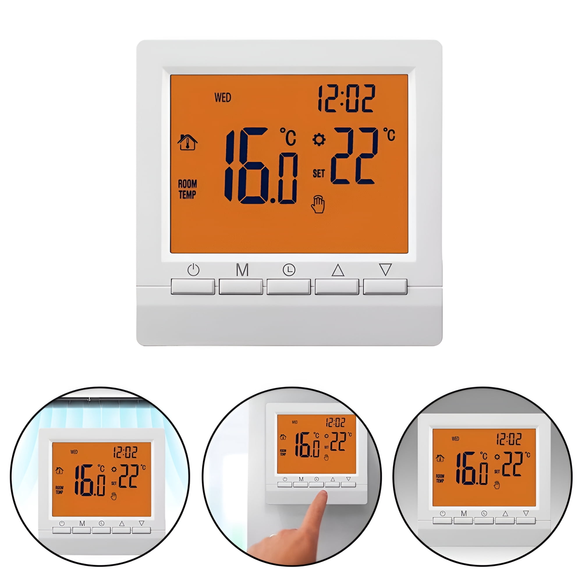 GJX 2026 New Thermostat for House Wall-Mounted Smart Lcd Screen Battery Powered Thermostat for Home, Living Room, Office, Bedroom, Energy-Saving Heating and Cooling Control.